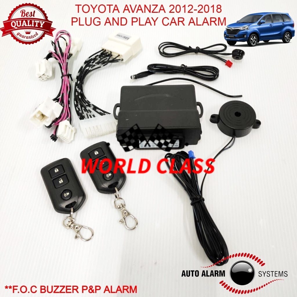 TOYOTA AVANZA 2012-2018 PLUG AND PLAY CAR ALARM | Shopee Philippines