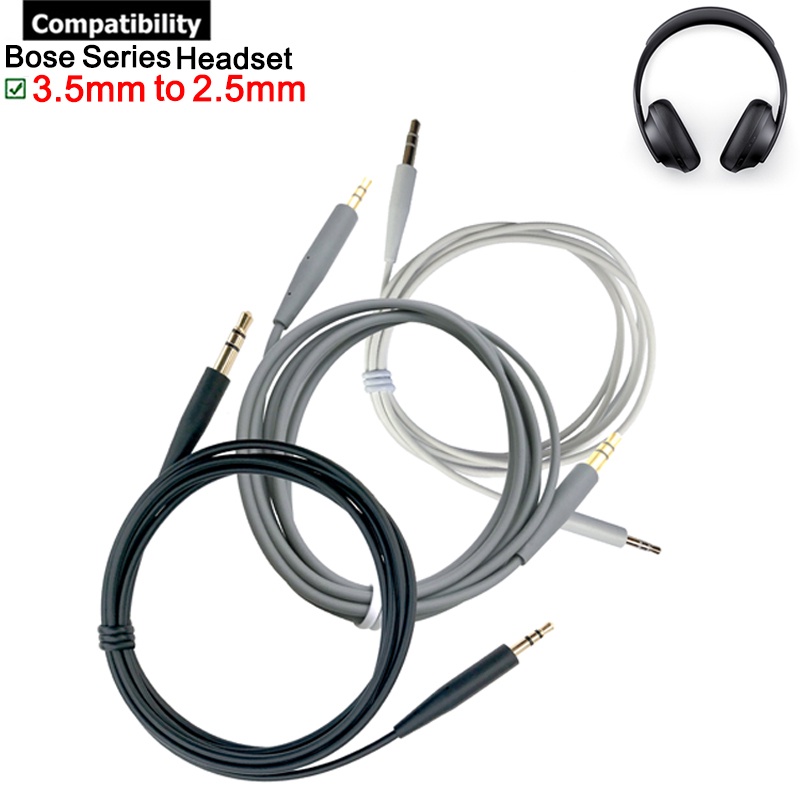 Genuine Bose Headphone Cable For QuietComfort QC25 & QC35 - 2.5mm To 3.5mm - Gray (Used, No Mic)