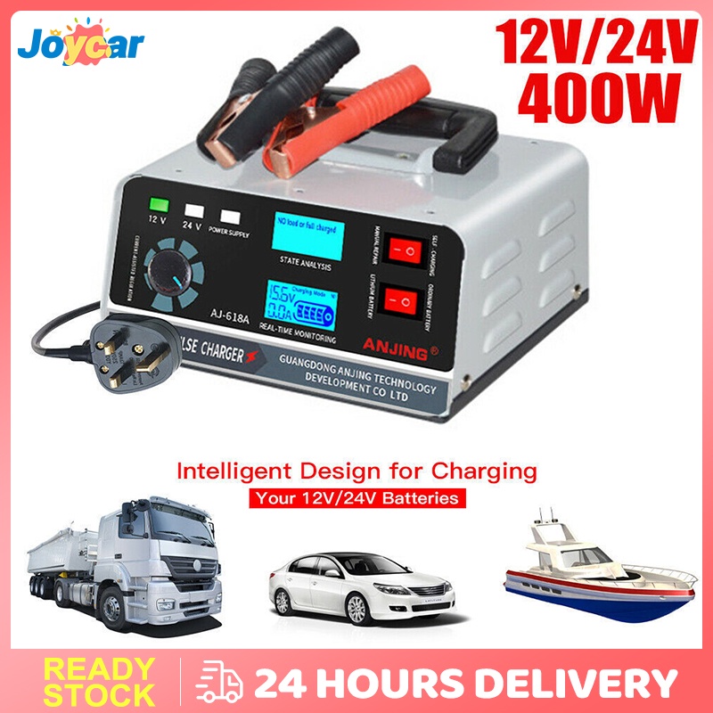 ANJING 400W Car Battery Charger 12V/24V Original Heavy Duty Fast