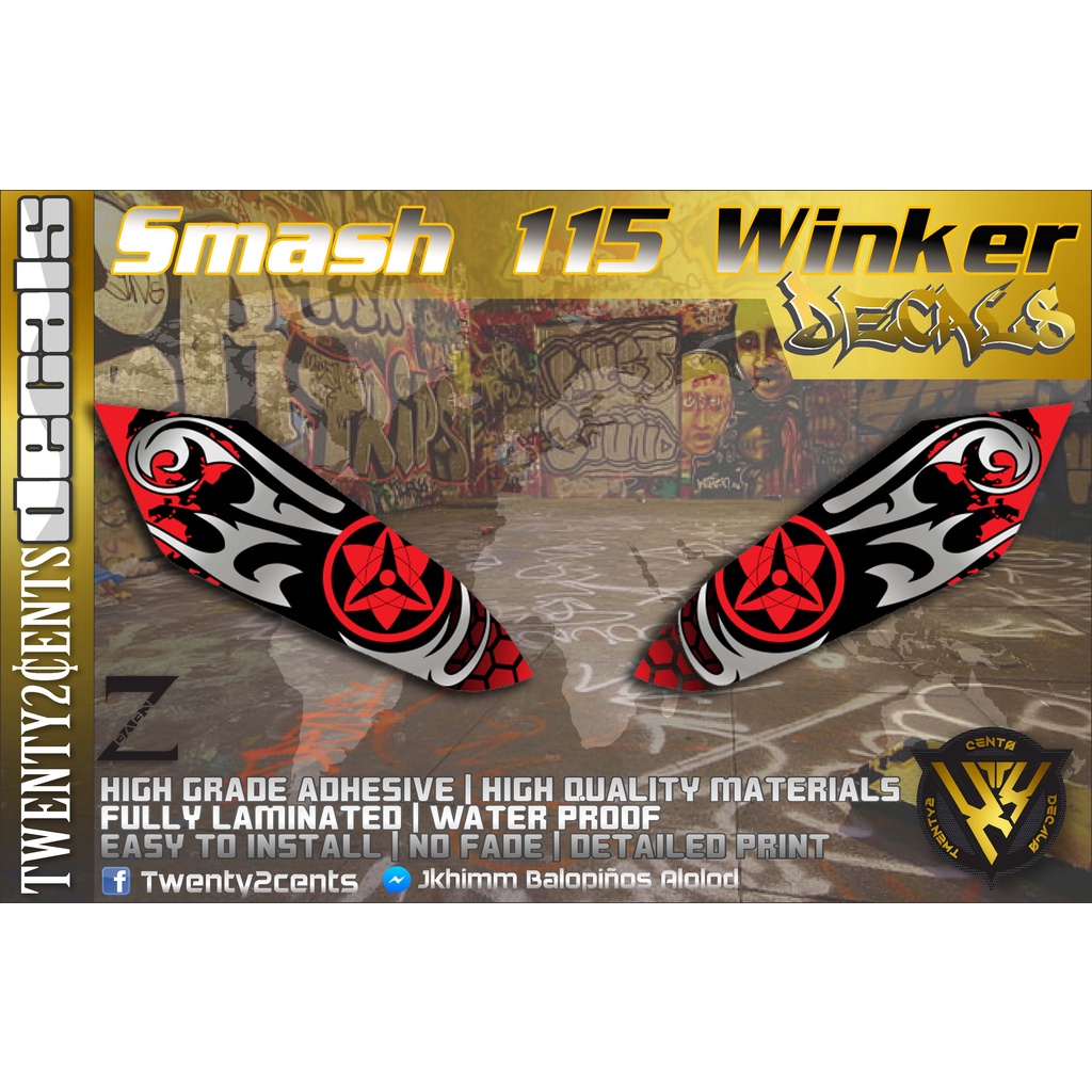Suzuki Smash 115 winker eye Transparent High-Quality Decal Stickers ...