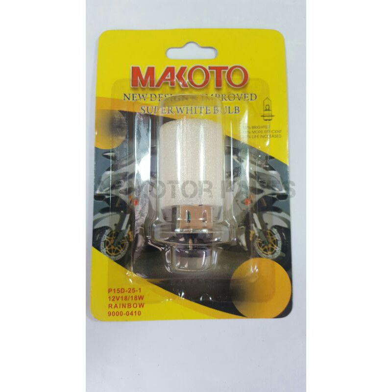 Makoto Motorcycle Head Light Bulb Halogen Rainbow 12v 18 Watts Wave125