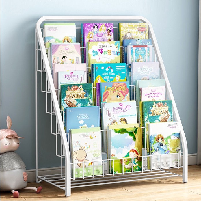 Bookshelf iron magazine kid's book storage shelf simple safety children ...