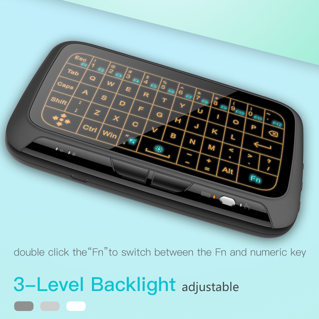 Mini Full Touch Screen LED Backlit Multimedia Keys 2.4GHz Air Mouse ...