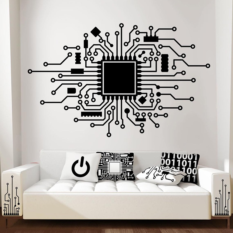 Circuit Board Technology Computer Wall Sticker Cpu IT Digital Music ...