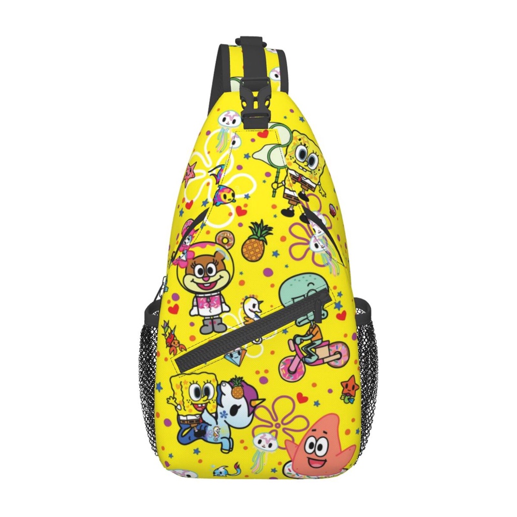 SpongeBob Chest Bag For Men Cross Body Tactical Bags Function Mini ...