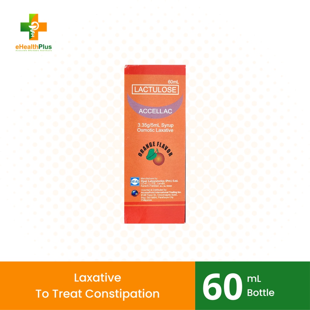 Lactulose (Accellac) Orange Flavour Laxative Syrup 60mL Shopee
