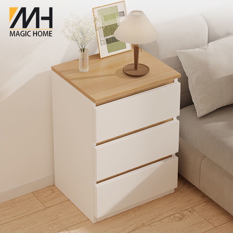 Magic Home Wooden Bedside Table With Drawer Nordic Mordern Design