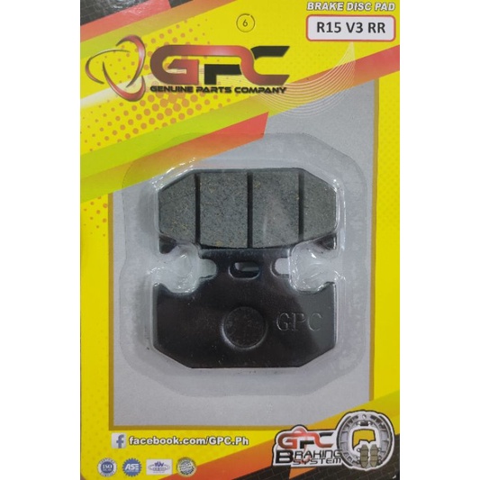 R15 V3 MT 15 WR155 XSR155 REAR BRAKE PADS (GPC BRAND) Shopee Philippines