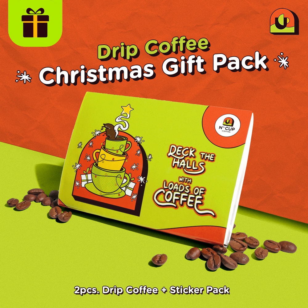 Nth Cup Drip Coffee Christmas Gift Pack 2s 12g x 2, Sticker Pack