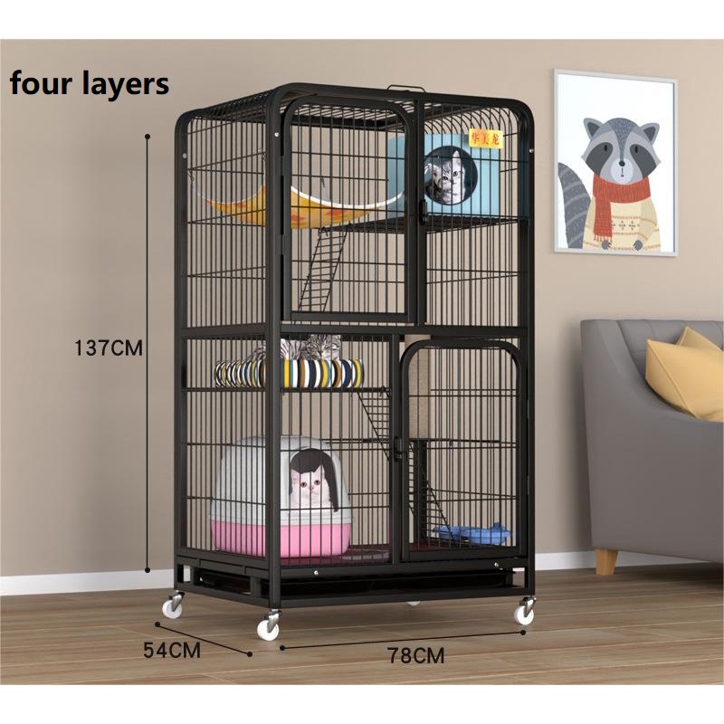 Cat cage wheeled cat cage villa, large free space, cat cage, luxury cat ...