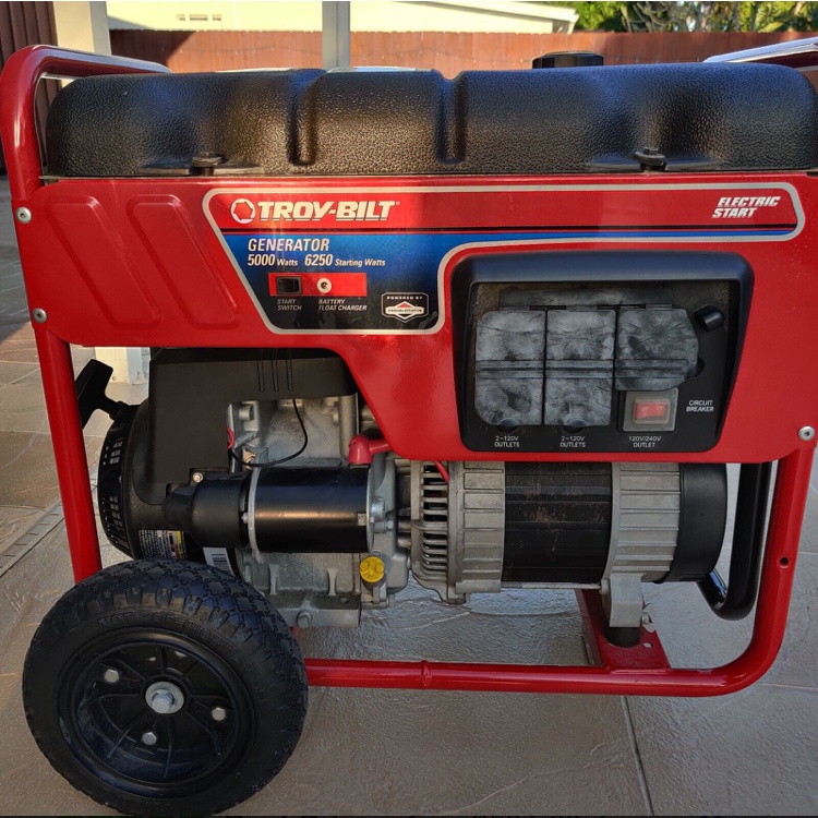Troy Bilt 5000 Watt Portable Gas Portable Generator Backup Power Home