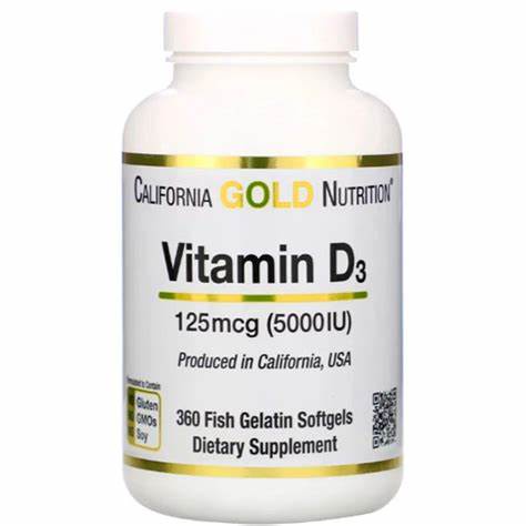 California Gold Nutrition - Vitamin D3 5000 IU (360 softgels) EXP 3/ ...