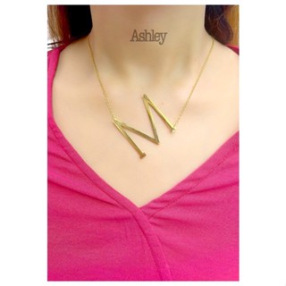 Stainless Necklace Letters Big 18inch 45cm Monogram Letter Large A W Initial Available Shopee Philippines