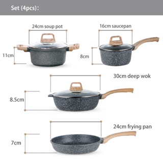  Ecowin Pots and Pans Set Nonstick 10 Pcs,Granite