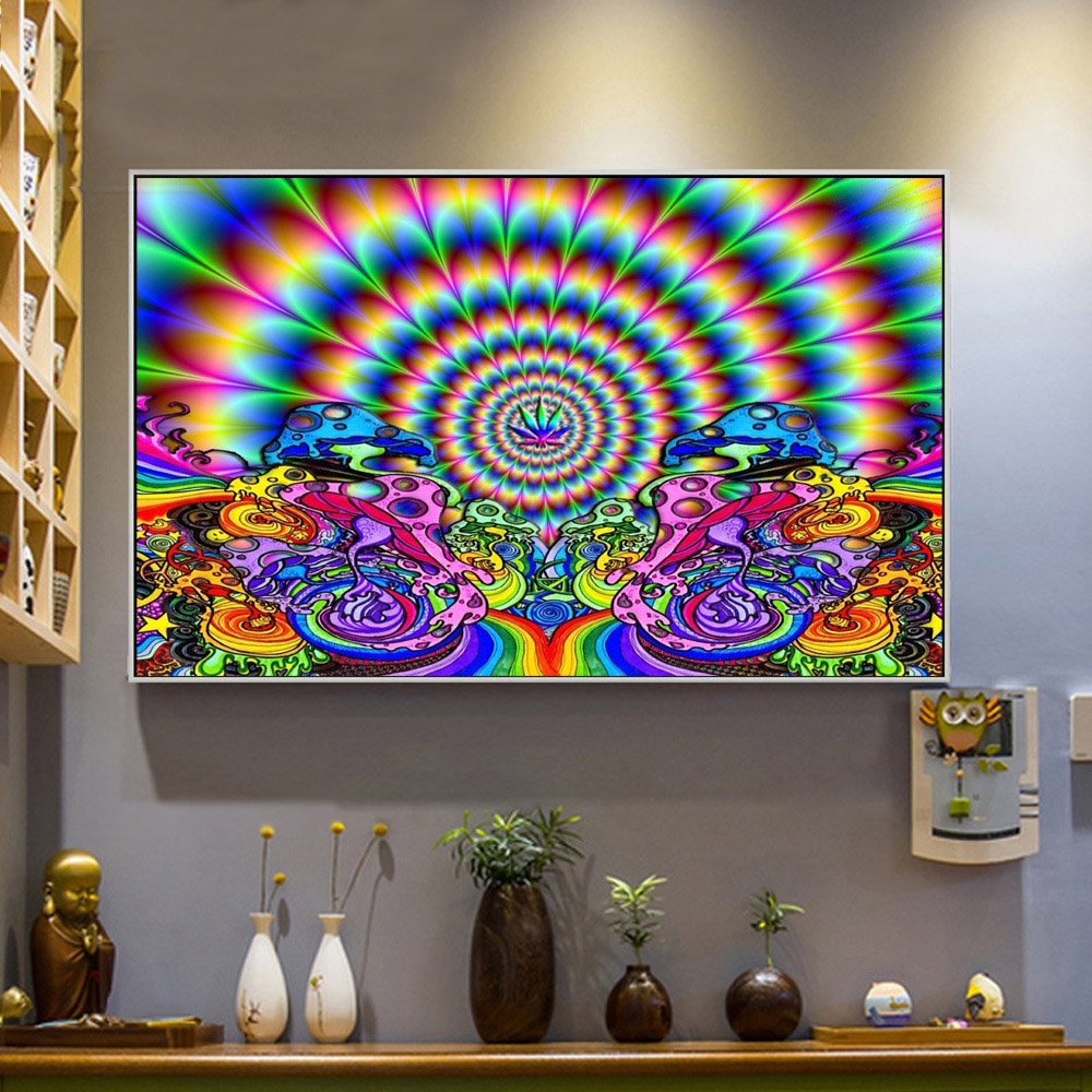Wallpaper Adhesiv Wall Decor Trippy Psychedelic Wall Art Super Cool