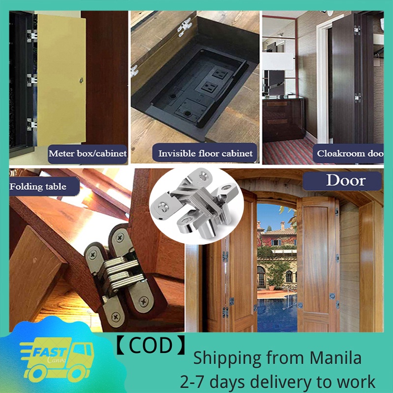 Hidden Concealed Cross Hinge 180 Degree Swing Invisible Hinge For Folding Table Door Window