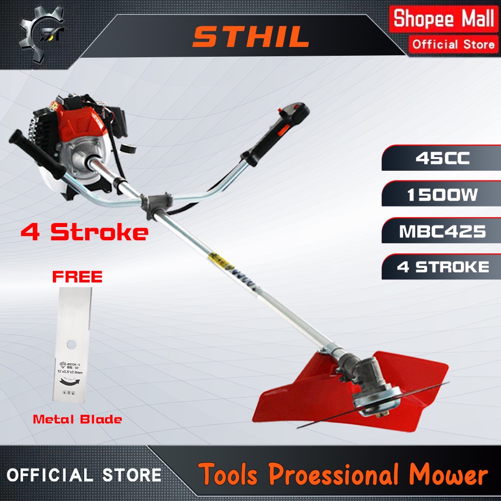 Stihl Grass Trimmer 4 Stroke Brush Cutter Tiller Attachment With Big ...