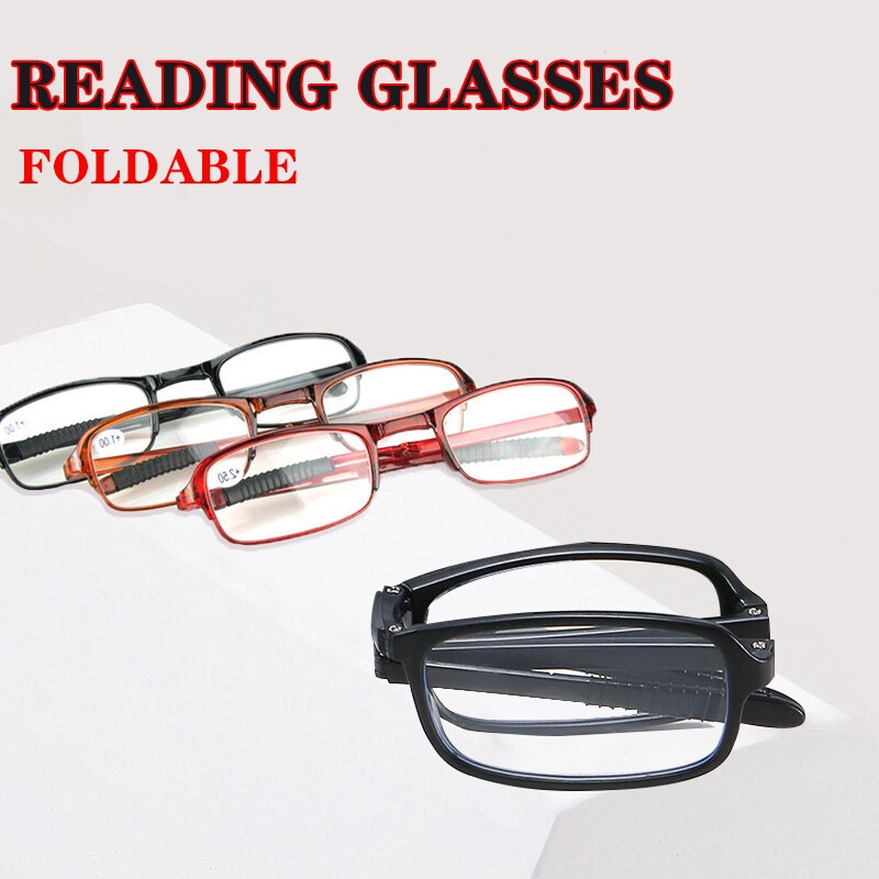 TR90 Foldable Reading Glasses Women Men Eyewear Eye Glasses with Grade  +100, +150, +200, +250, +300, +350, +400 PTQ