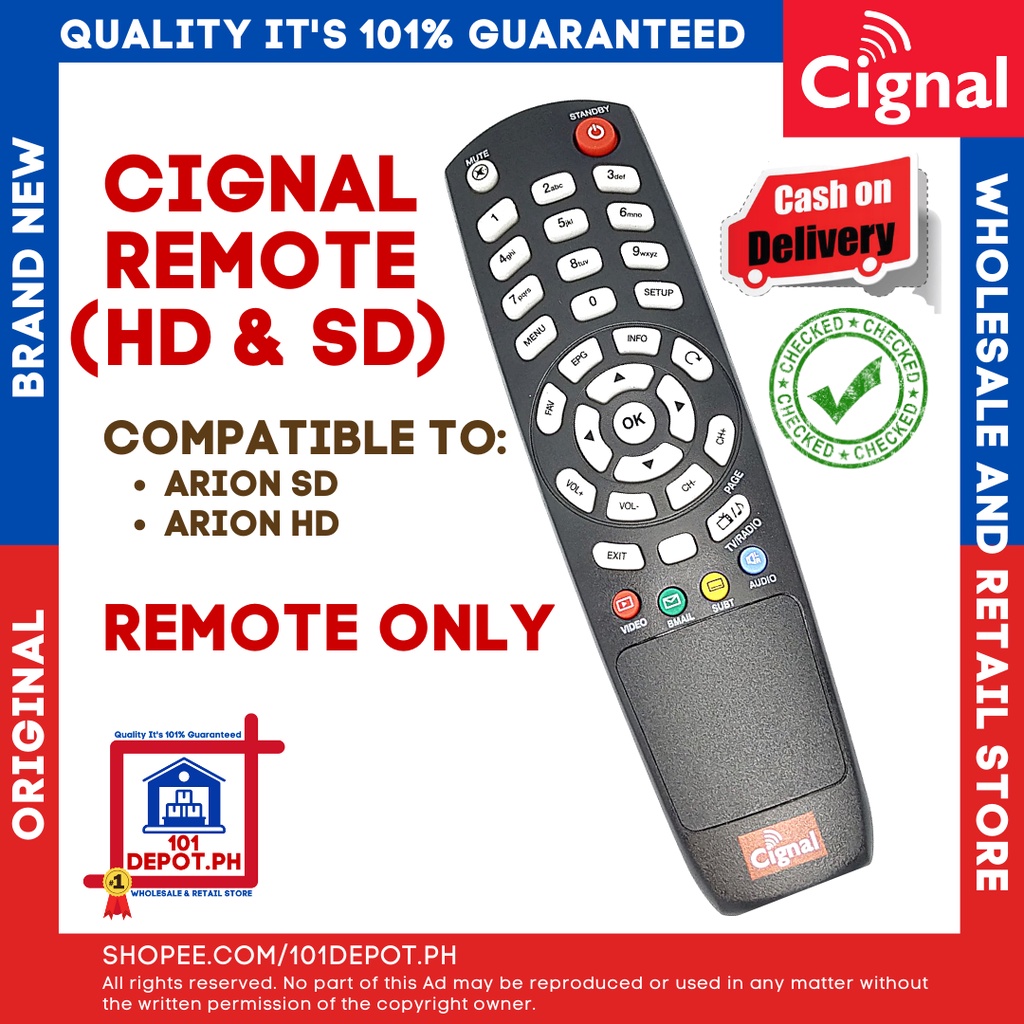 ORIGINAL Cignal Remote Arion (HD & SD) Buy 10 PCS + 1 PC FREE (REMOTE ...