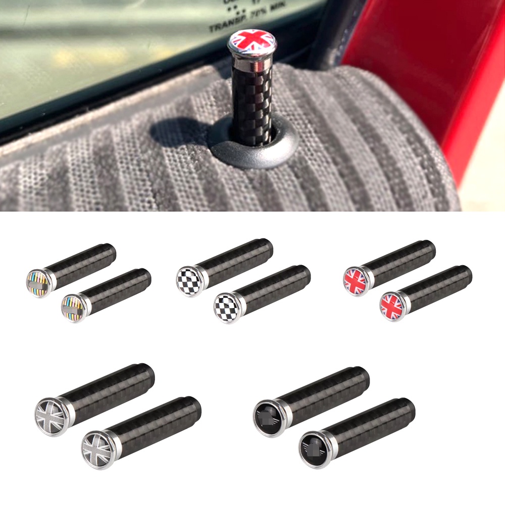 4pcs Carbon Car Interior Door Lock Pins Knob Trim For All Mini Cooper