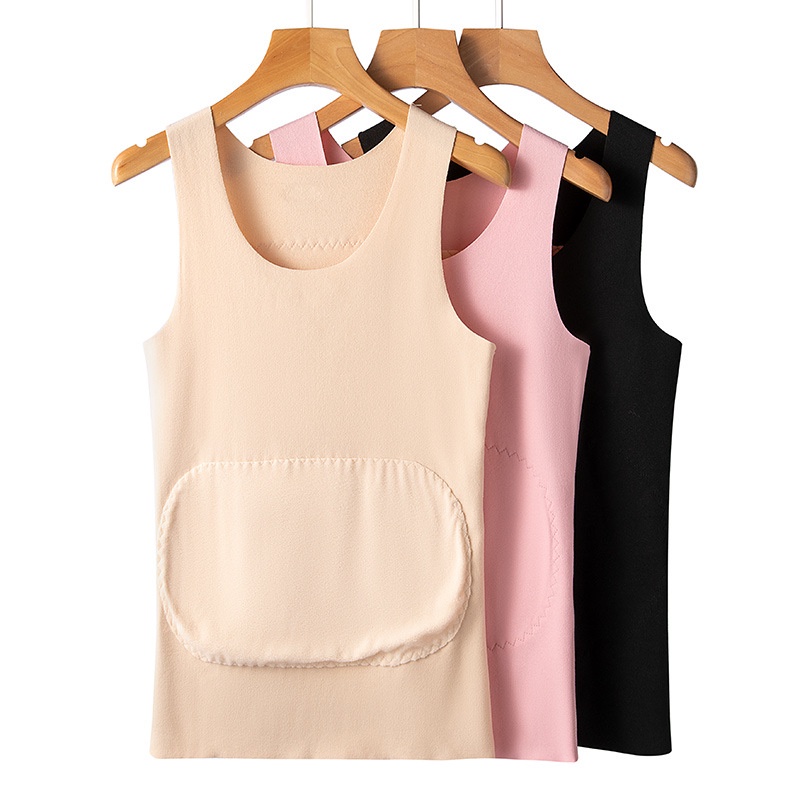 Ladies Seamless Thermal Vest Winter Fleece Lining Sling Women's Inner ...