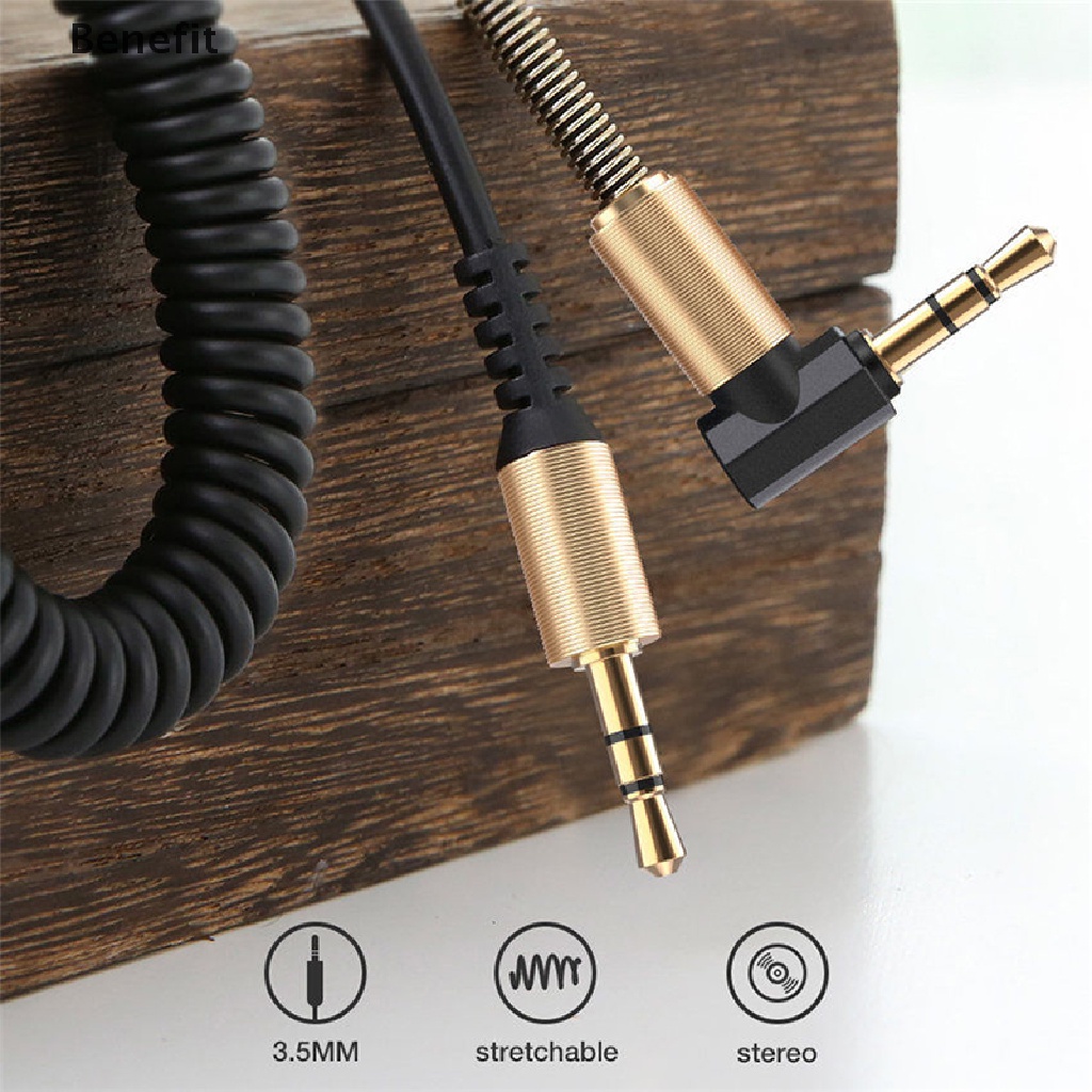 Benefit> 3.5mm Male to Male Aux Cable Cord LShaped Right Angle Car Audio Headphone Jack well