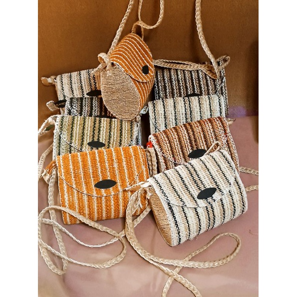 Native sling bags with zipper abaca sling bag oval Shopee Philippines