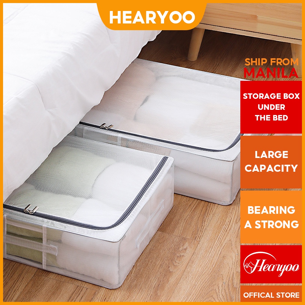 Hearyoo 2023 New large PVC folding clothes storage box under the bed