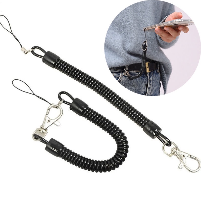 Black High Quality Bungee Cord Old Man Mobile Phone AntiLoss Strap