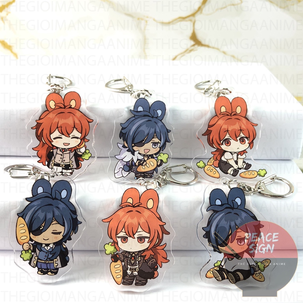 (buy 1 get 1 free) GENSHIN IMPACT ver Kaeya Diluc Rabbit mica keychain ...