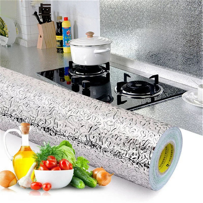 Aluminum Foil Self Adhesive Waterproof Kitchen Sticker DIY Home Decor ...