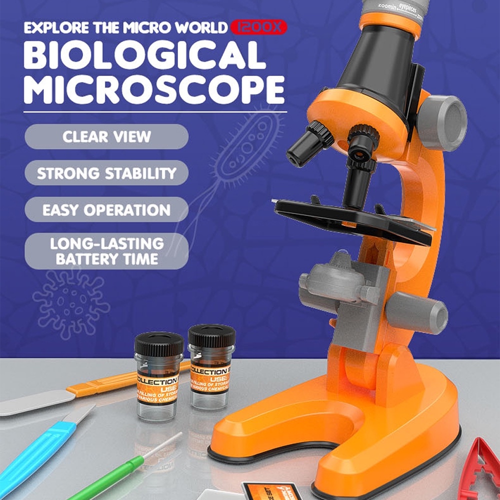 1200X Microscope Kit Lab Home School Science Educational Toys For Kids