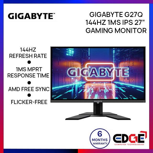 EDGE GIGABYTE G27Q 27" QHD 144Hz 1ms Gaming Monitor Shopee Philippines