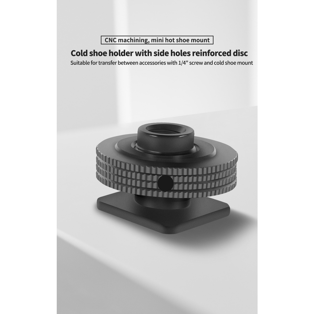 Suptig 3 Port Cold Shoe Mount With 1/4"-20 Wire For Camera Cage Flash