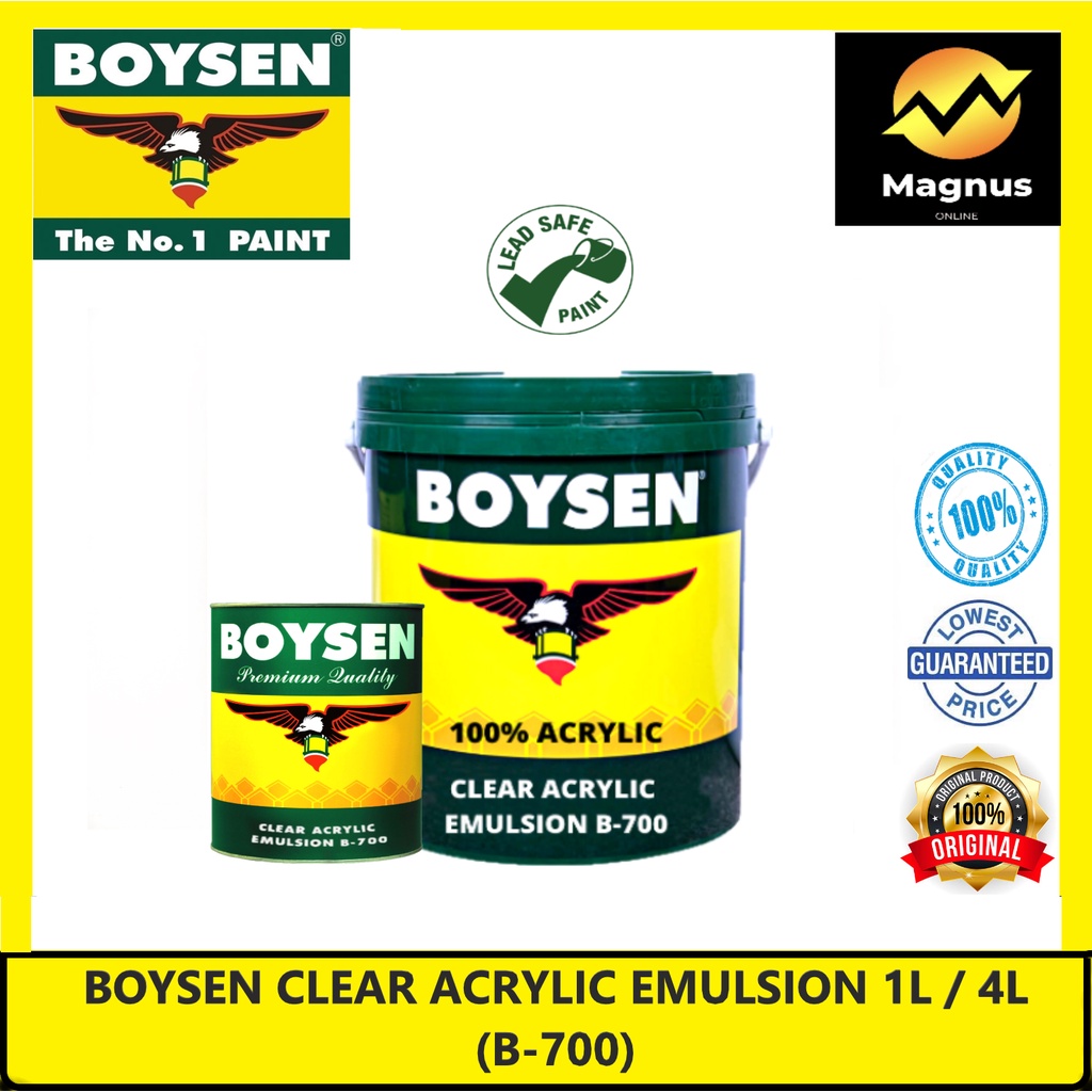 Boysen Clear Gloss Acrylic Emulsion 1L / 4L (B700) Shopee Philippines