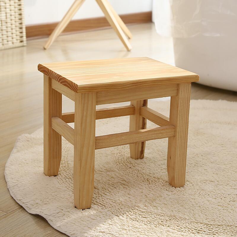 Solid Wood Stool Small Wooden Bar Stool Home Change Shoe Bench Low ...