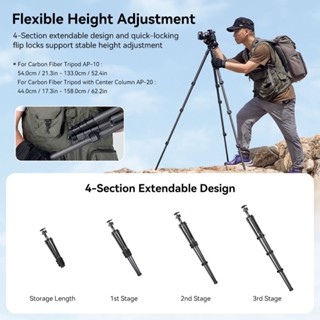 SmallRig Carbon Fiber Tripod With Video Fluid Head Monopod Foldable