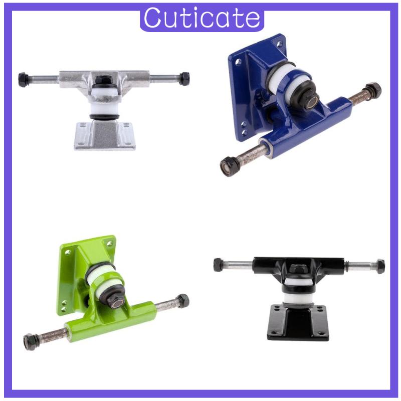 Almencla Skateboard Truck And Wheel Set - Aluminum Alloy Trucks With Rubber Wheels Skateboard Hardware