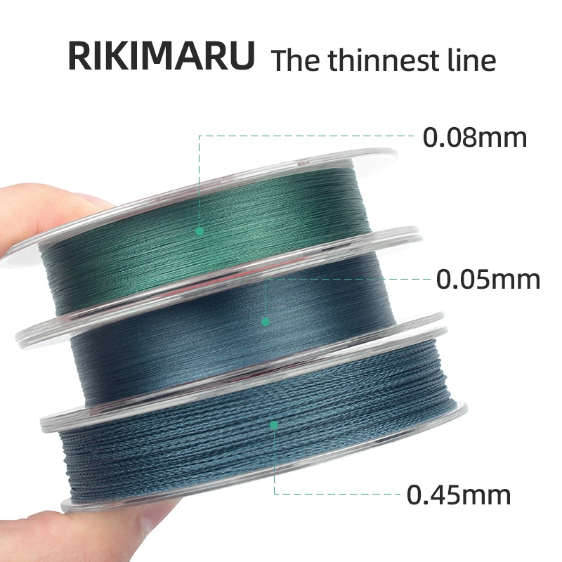 RIKIMARU Grey RX4 RW8 100m Thin Fishing Line 4lbs 6lbs 8lbs 10lbs PE ...