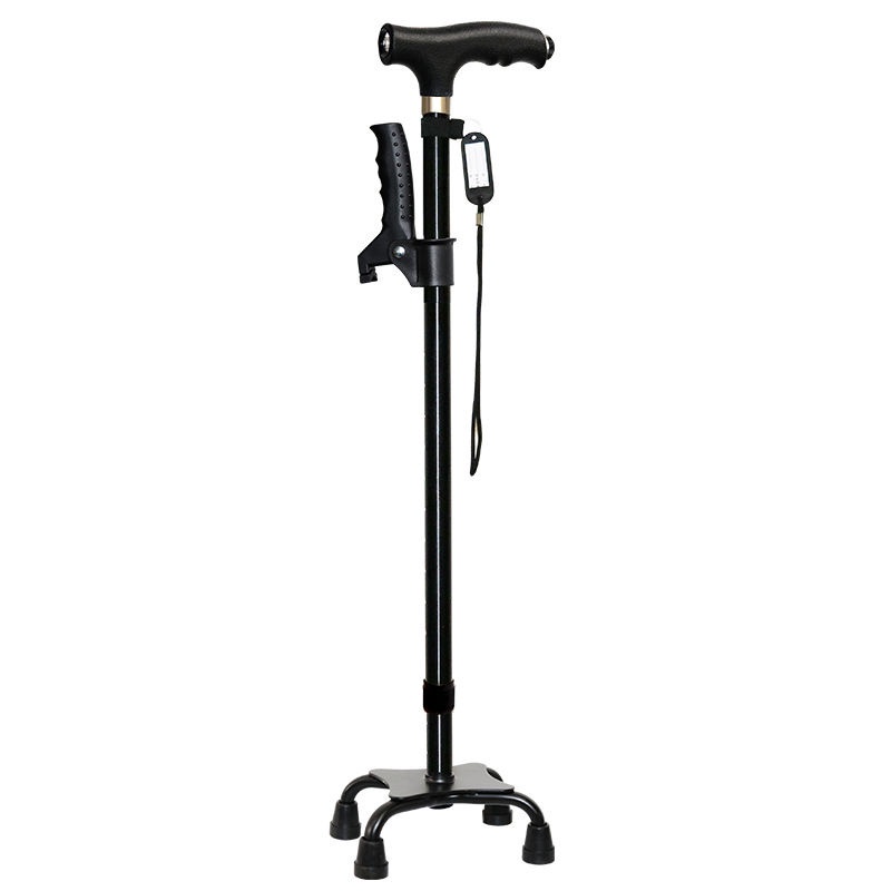 Elderly MultiFunctional Aluminum Alloy Crutch Cane with Four Feet