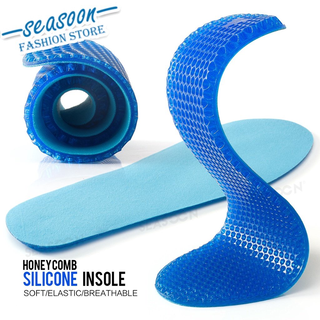Jelly Silicone Gel Massage Insoles Soft Elastic Shoes Pad Sports