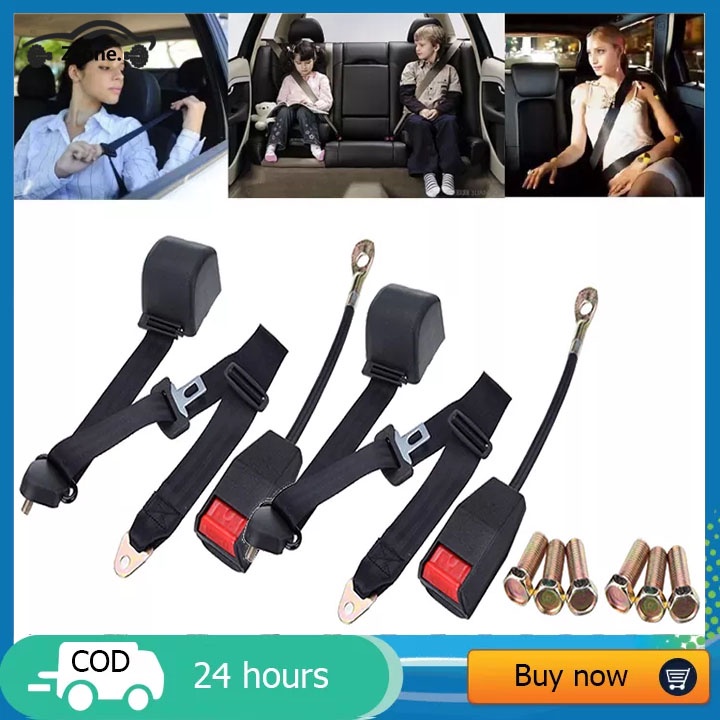 2pcs Universal Adjustable Retractable 3 Point Car Truck Front Knee Seat ...