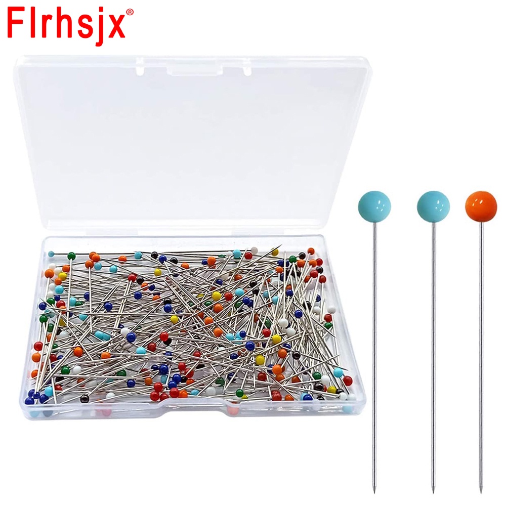 250pcs/lot Multiple Colors Glass Ball Head Pins Straight Quilting Pins ...