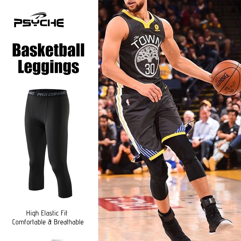 Single-leg Basketball Tights Sports Compression Shorts Cycling Running  Training Bottom Pants For Men