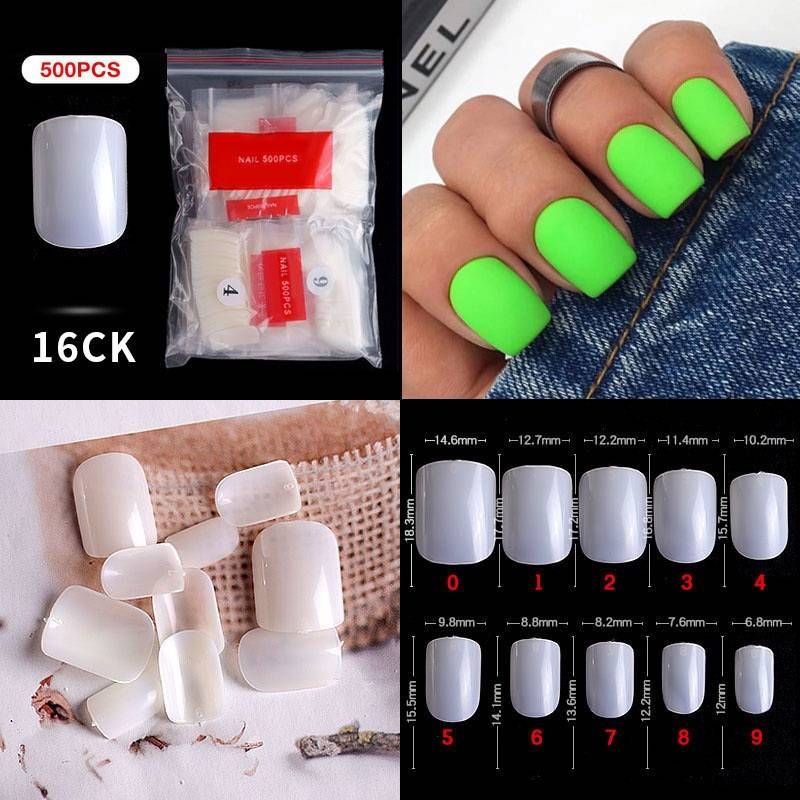 Pvc False Nails Separate Numbers 500 Pieces Per Pack (Short Style ...