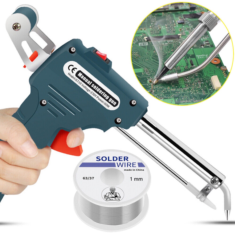 Soldering Gun Kit 60W Auto Solder Feed HandHeld Iron Welding 