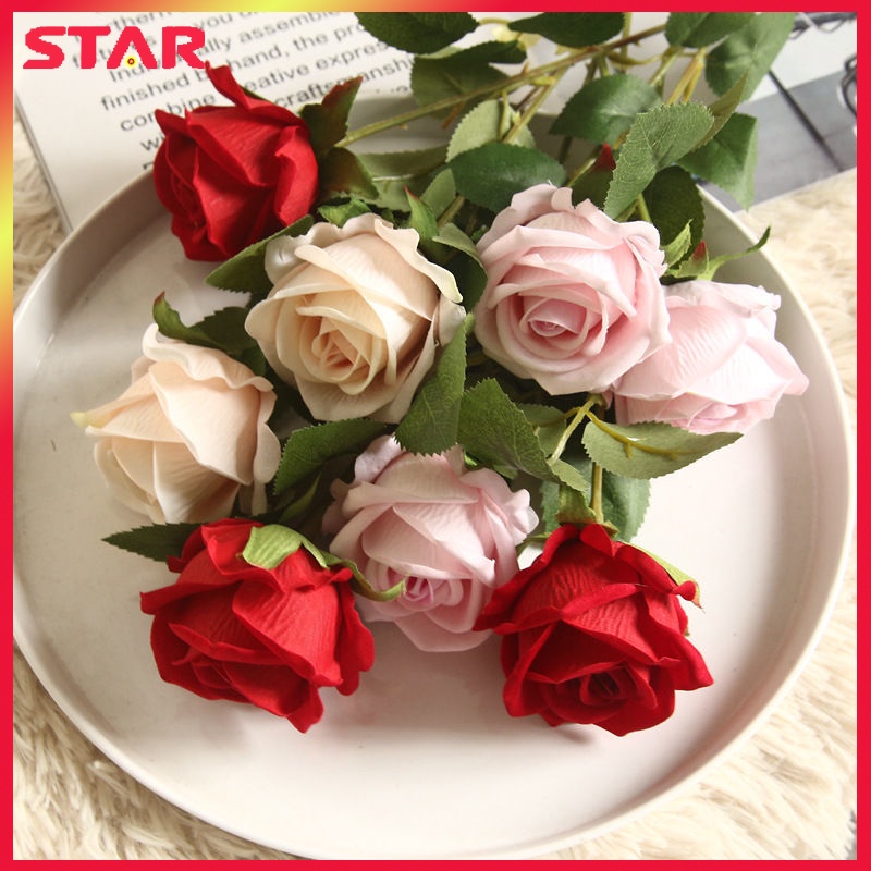 Imitation rose artificial living room flower Valentine's single rose ...