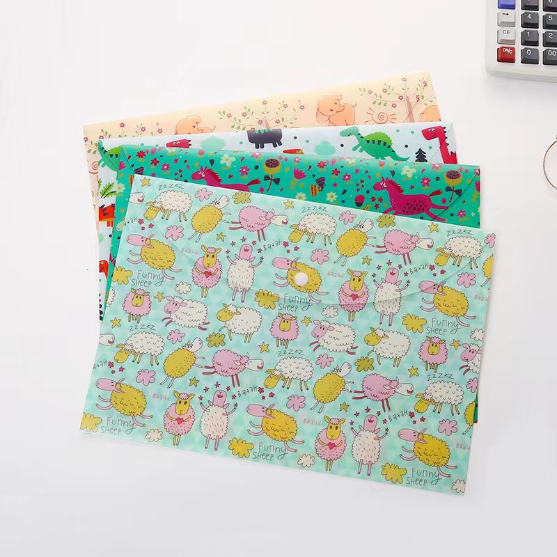 A4 plastic envelope cute cartoon print school supplies craft stationery ...