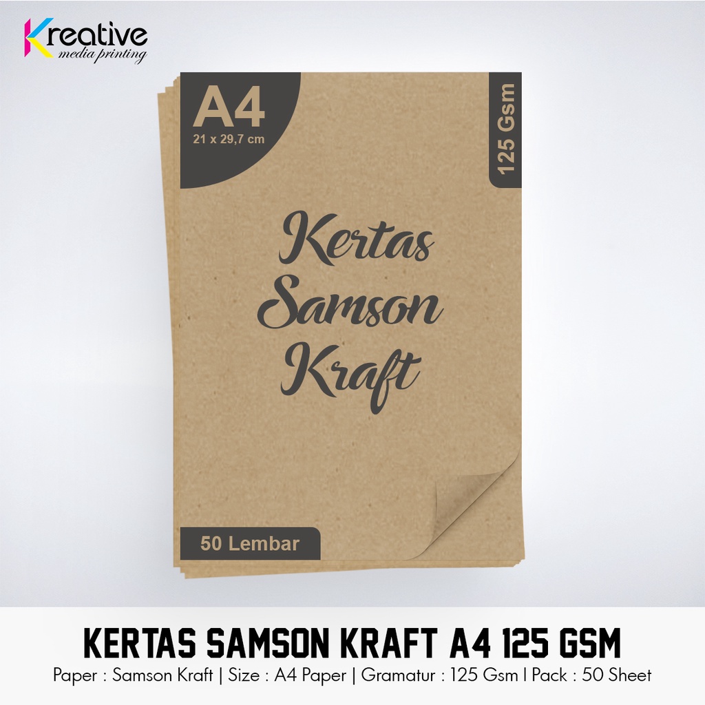 LOKAL Local Samson Kraft Paper (A4 - 125 Gsm - 1 Pack = 50 lbr ...