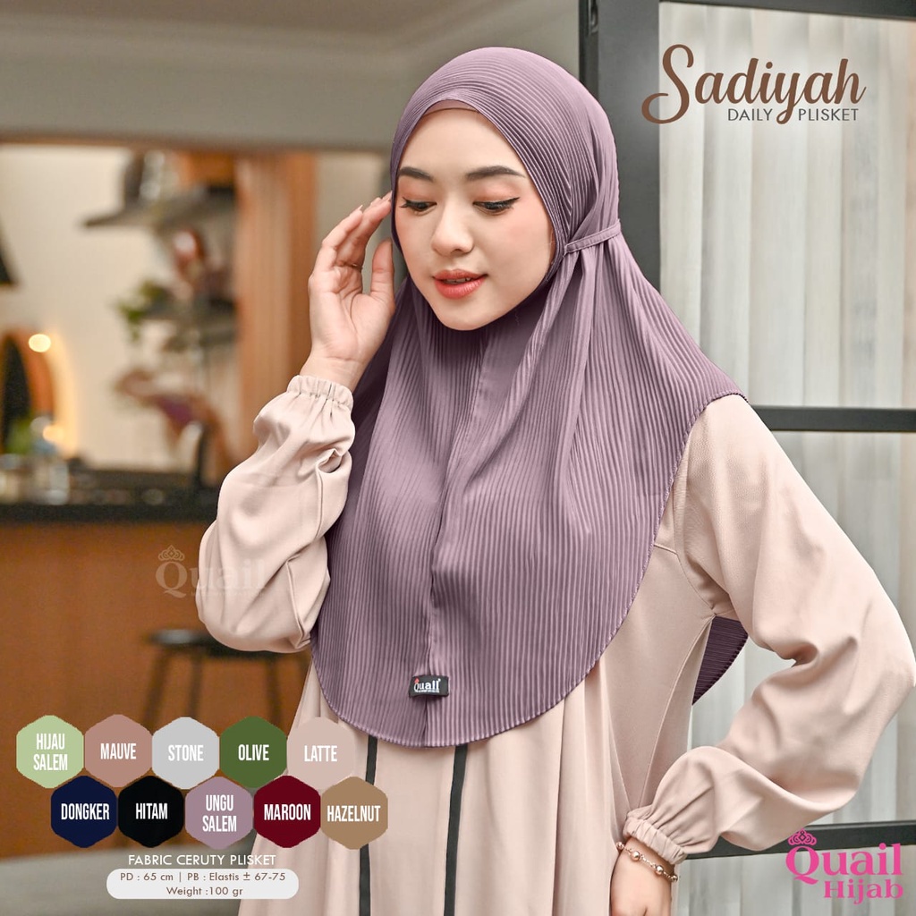 Sadiyah Daily Pleated Original Quail Hijab Women's Fabric Ceruty ...